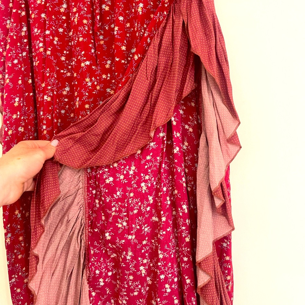 Nightcap clothing red floral maxi skirt